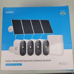 2K Solar Security 4 Cameras Wireless Outdoor Ultra-Wide-Angle Motion Sensing